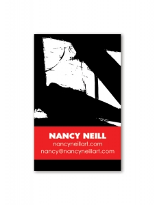 Nancy Neill business card design on mylar